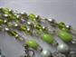 1950's Art Glass Green Citrus Multi Strand Necklace Japan Beads Summer '50's Jewelry