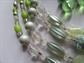 1950's Art Glass Green Citrus Multi Strand Necklace Japan Beads Summer '50's Jewelry