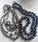 Vintage Necklaces Blue Moon Glow Multi Strand Japan And Free Clip Cluster Earrings Jewelry Lot