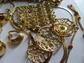 Vintage Gold Tone Jewelry Lot Chains Necklaces Pendants Pins Costume Jewelry