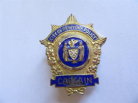 Vintage NY City Police Captain Obsolete Badge Collectibles
