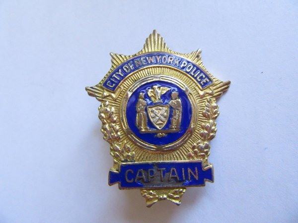Vintage NY City Police Captain Badge Obsolete 
