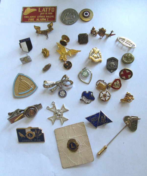 Vintage Pins Lot FOE Fraternal  Lions Club And More
