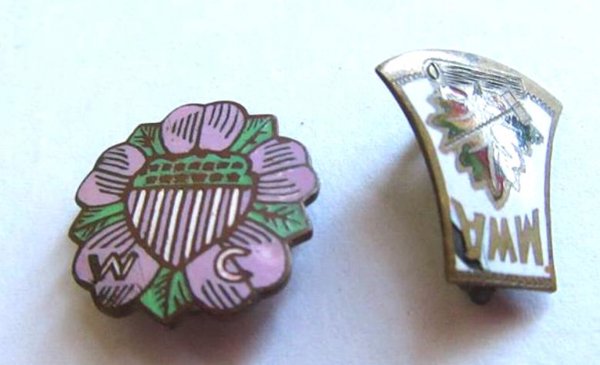 Victorian Woodmen's Circle Lapel Pin and Woodmen of America Fraternal Collectibles AS IS