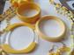 Vintage Mod Yellow Jewelry Lot Hoop Earrings Bracelets Necklaces 