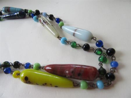 1920's Venetian Glass Necklace Vintage Jewelry