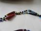 1920's Venetian Glass Necklace Metal Link Vintage Jewelry