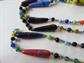 1920's Venetian Glass Necklace Metal Link Vintage Jewelry