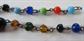 1920's Venetian Glass Necklace Metal Link Vintage Jewelry