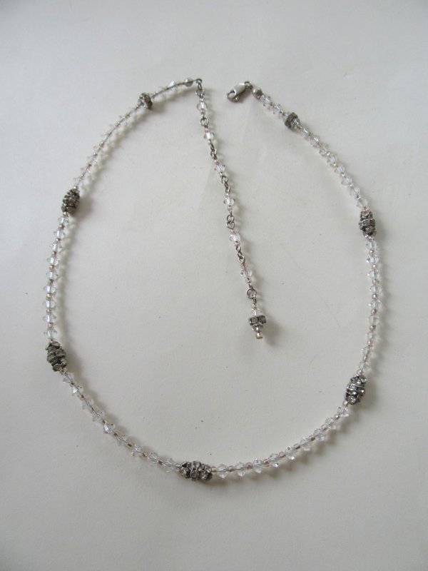 Crystal Necklace Sterling Clasp  Fine Jewelry
