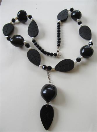 Vintage Kukui Nut Necklace Freshwater Pearls Glass Beads Sterling Clasp Tropical Cruise Jewelry Hawaii