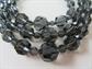 Vintage Smokey Crystal Multi Strand Necklace Beads Gorgeous