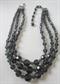 Vintage Smokey Crystal Multi Strand Necklace Beads Gorgeous