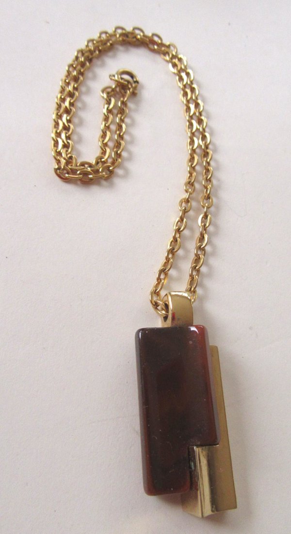 Crown Trifari Lucite Necklace Signed Jewelry 