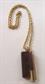 Crown Trifari Lucite and Gold Tone Chain Necklace Signed Jewelry 