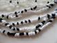 Vintage Glass and Lucite Hong Kong Necklaces Beads Black and White Cameo 