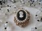 Vintage Glass and Lucite Hong Kong Necklaces Beads Black and White Cameo 