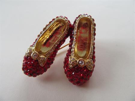 Ruby Slippers Rhinestone Pin Wizard of Oz Dorothy No Place Like Home