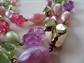 1950's Pastel Multi Strand Necklace Signed Emmons Vintage Costume Jewelry