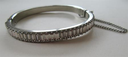Vintage Channel Set Baguette Rhinestone Bracelet