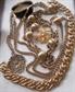 Vintage Gold Tone Jewelry Lot Chains Pin Bracelet Knight Pendant