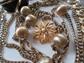 Vintage Gold Tone Jewelry Lot Chains Pin Bracelet Knight Pendant