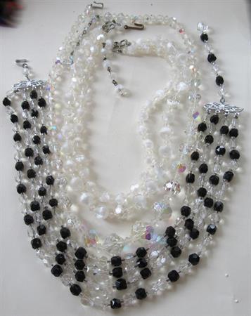 Vintage Crystal Necklaces Lot Beads THREE 