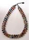 Glass Multi Strand Necklace Rainbow Colors ZAD Tag