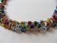 Glass Multi Strand Necklace Rainbow Colors ZAD Tag