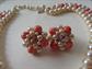 1950's Multi Strand Choker Necklace Earrings Clip Set Hong Kong