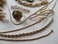 Vintage Jewelry Lot Earrings Earrings Bracelets Chains Letter B Pin Tandem Bike Ring Mildred