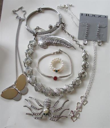 Jewelry Lot Rhinestone Necklace Earrings Bracelets Freshwater Pearl Ring Spider Pin Butterfly Necklace