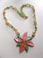 Vintage Tropical Necklace Mother of Pearl Inlay Lee Sands Gemstones GORGEOUS