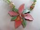 Vintage Tropical Necklace Mother of Pearl Inlay Lee Sands Gemstones GORGEOUS