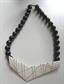 1980's funky Abstract Necklace Black and White Vintage Costume Jewelry '80's Accessories