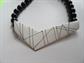1980's funky Abstract Necklace Black and White Vintage Costume Jewelry '80's Accessories