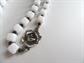 Vintage White and Black Glass Cube Necklace 