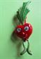 Anthropomorphic Radish Google Eyes Pin Googley Google Veggie Brooch Vintage Costume Jewelry