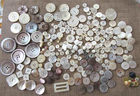 Vintage and Antique Mother of Pearl Buttons Lot Victorian to 1950's Sewing Supplies Buttons Repurpose Upcycle