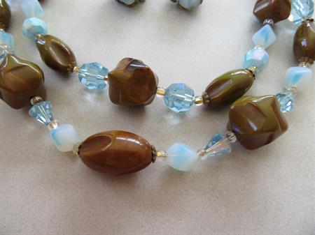 Bakelite And Glass Necklace Set Vintage Jewelry AS IS