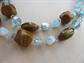 1950s Chunky Bakelite Glass and Crystal  Multi Strand Choker Necklace Earrings Set Mid Century Vintage Jewelry AS IS