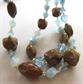 1950s Chunky Bakelite Glass and Crystal  Multi Strand Choker Necklace Earrings Set Mid Century Vintage Jewelry AS IS
