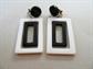 1960's Mod Lucite Clip On Earrings Black and White Vintage Costume Jewelry Go Go '60's Accessories