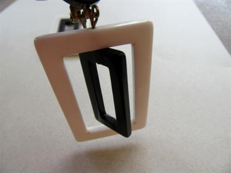 1960's Mod Lucite Earrings Black White Vintage Jewelry 