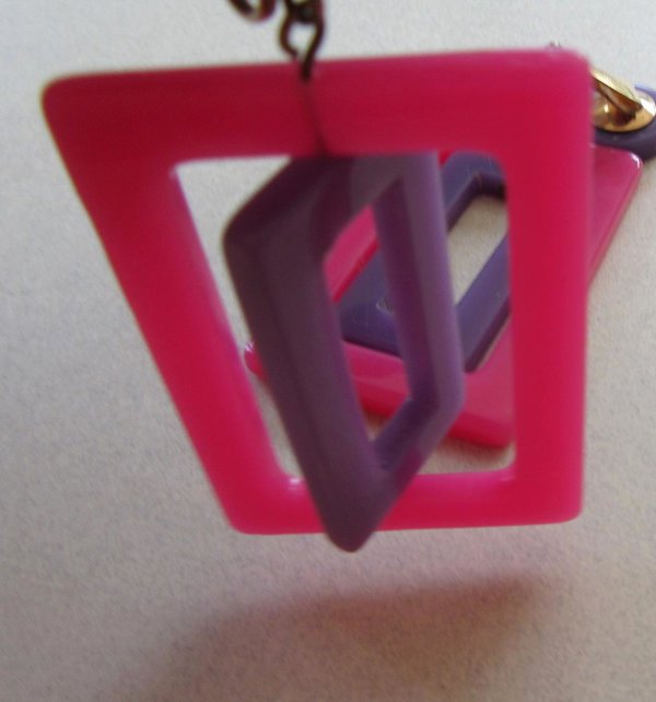 1960's Mod Earrings Pink Purple Vintage Jewelry 