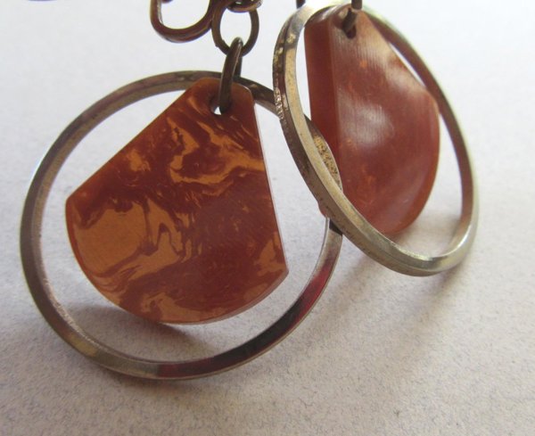 Vintage Bakelite Earrings Unusual Color 