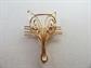 Vintage Fox or Wolf Wire Pin 12k Gold Filled Signed Winard Ruby Eyes  Fine Jewelry
