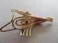 Vintage Fox or Wolf Wire Pin 12k Gold Filled Signed Winard Ruby Eyes  Fine Jewelry