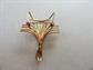 Vintage Fox or Wolf Wire Pin 12k Gold Filled Signed Winard Ruby Eyes  Fine Jewelry