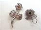 Two Vintage Spun Silver Flower Pins 15.9 Grams